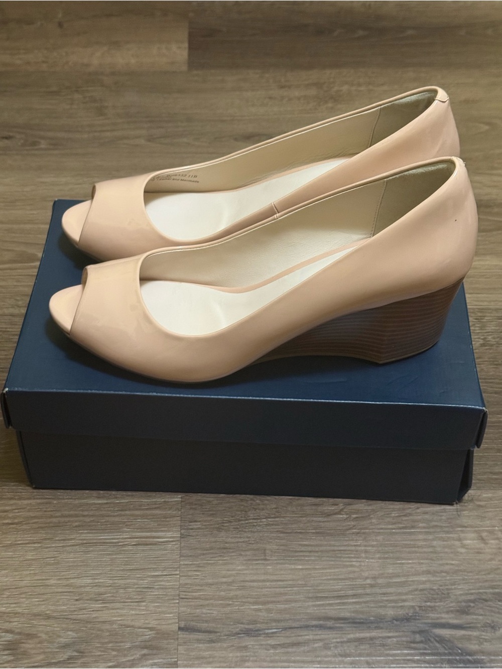 Cole Haan Blush Peep-Toe Wedge Pumps
